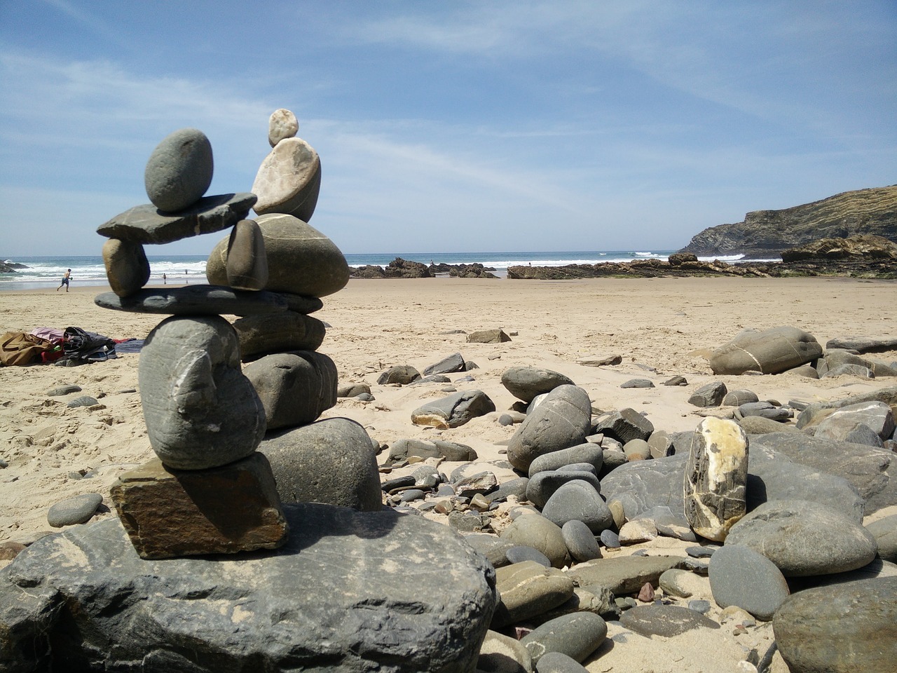 blue beach stones free photo