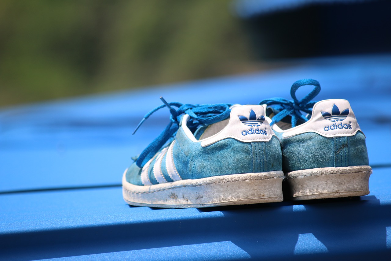 blue adidas shoes free photo