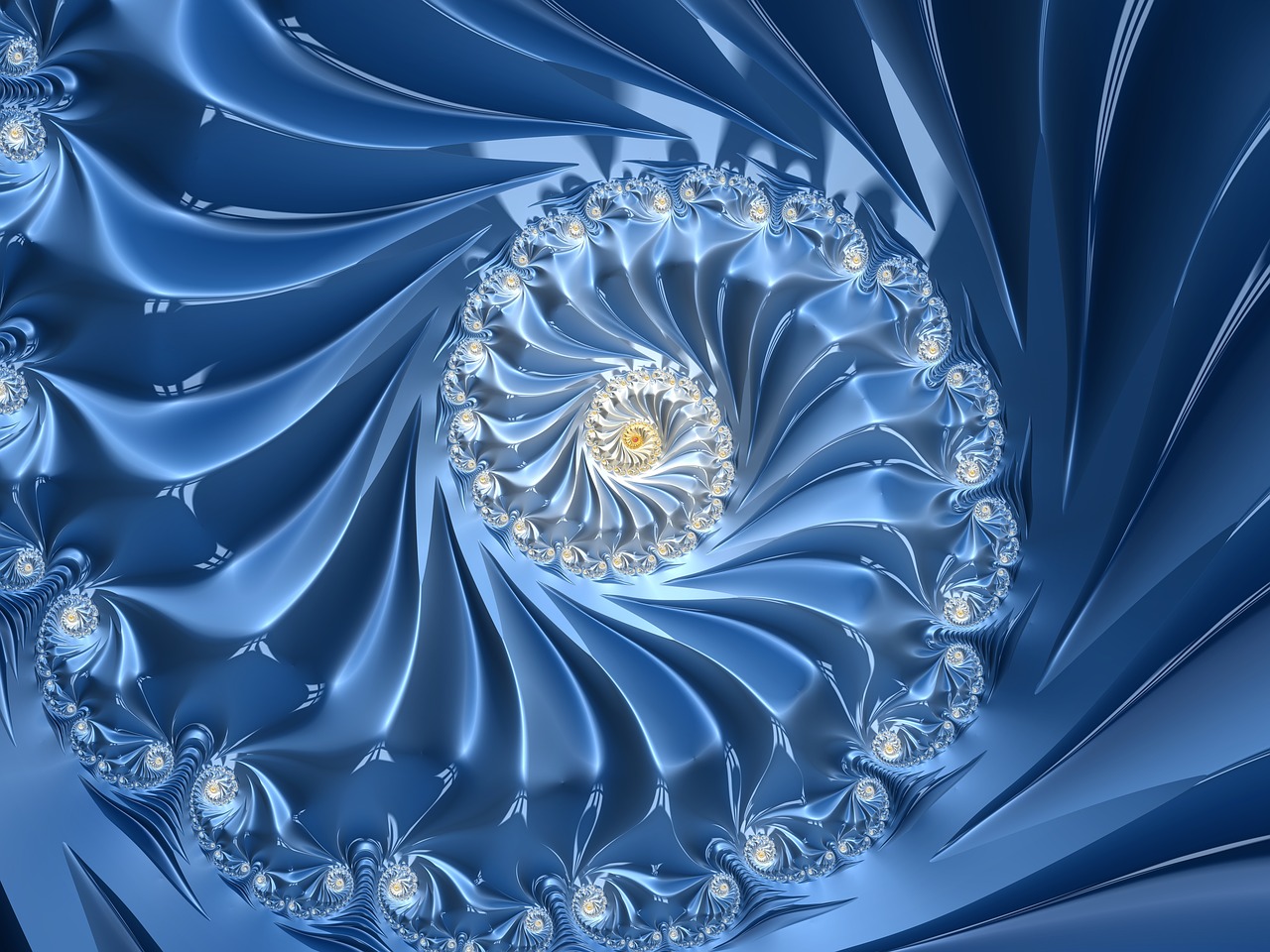 blue fractal abstract free photo