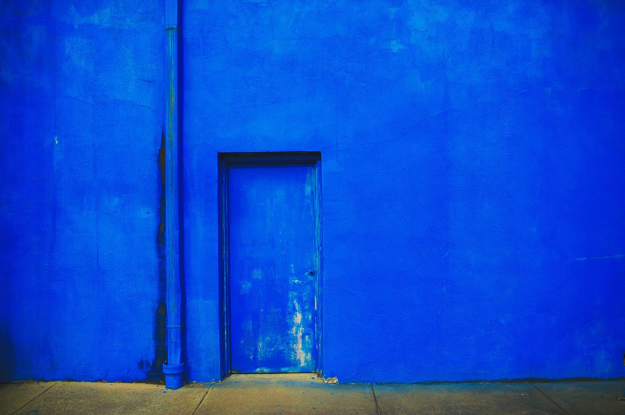 blue concrete wall free photo