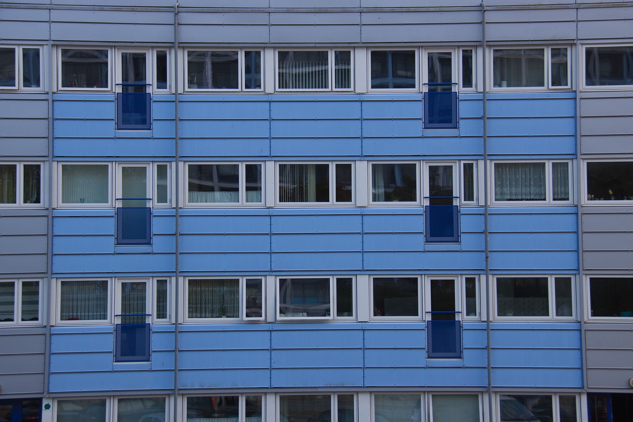 blue balconies property free photo