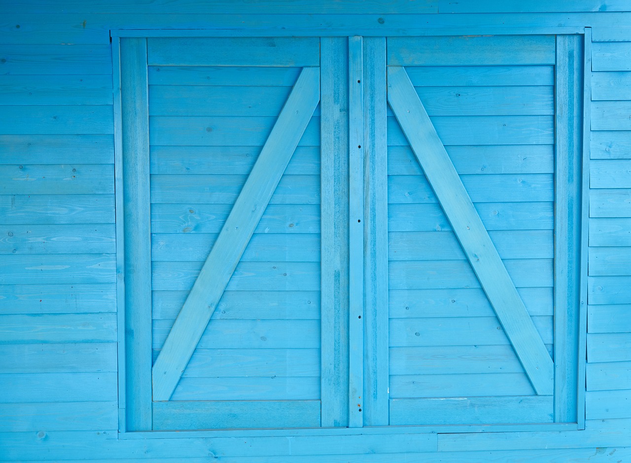 blue  door  window free photo