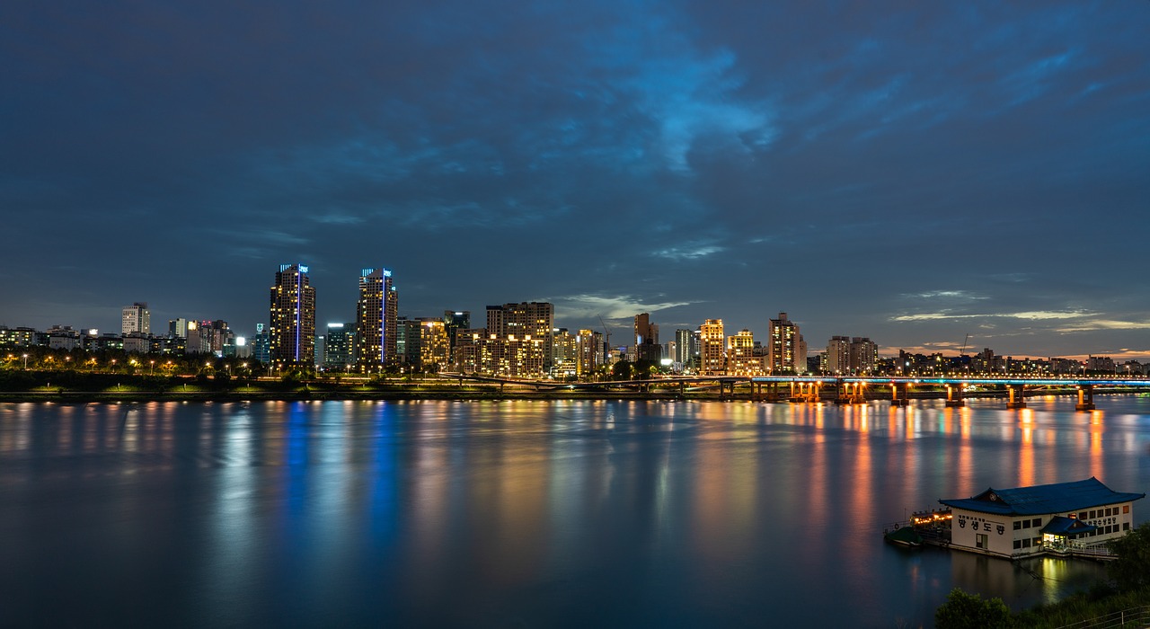 blue  seoul  han river free photo