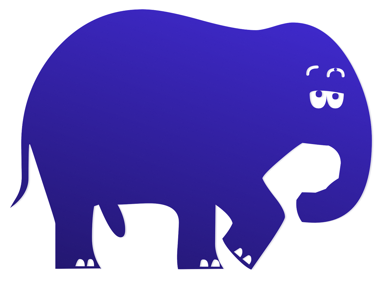 blue elephant cartoon free photo