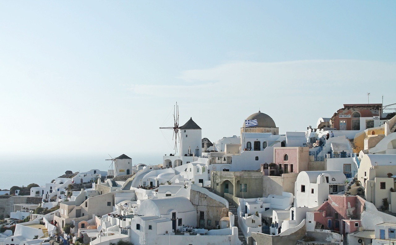 blue sky greece free photo