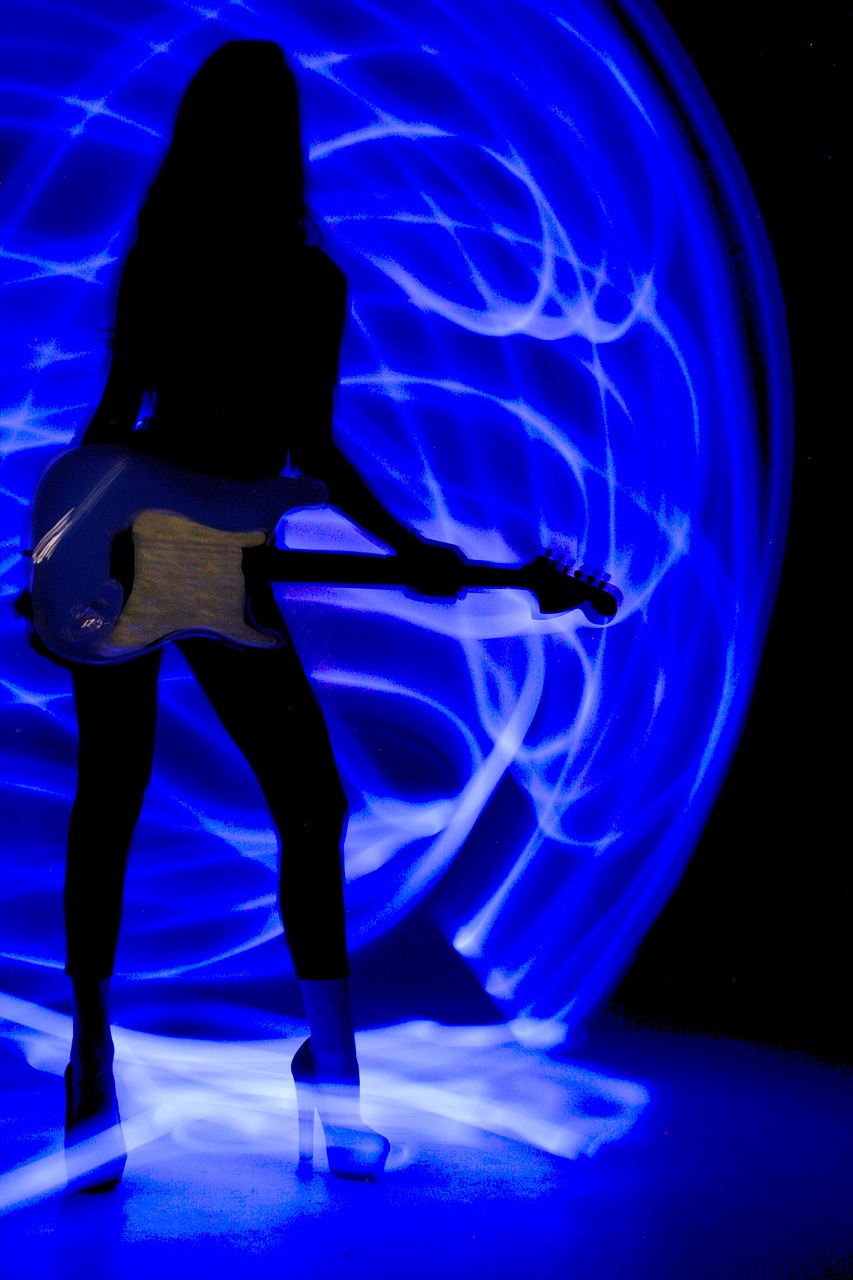 blue rock guitar free photo