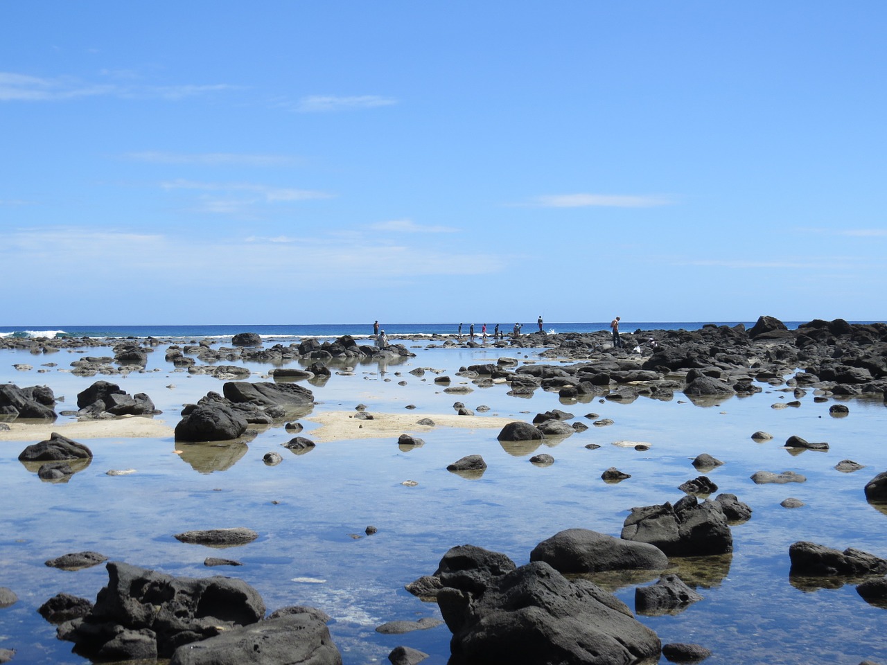 blue stones blue sky free photo