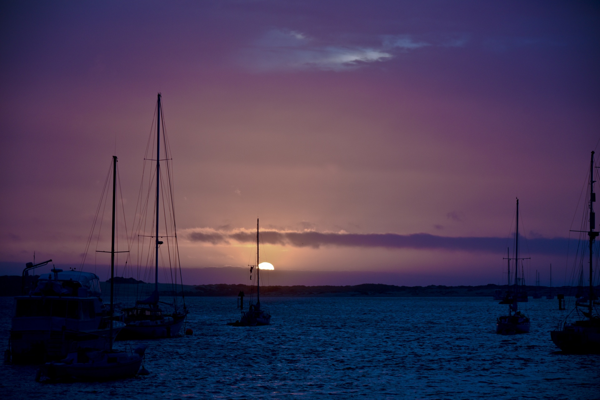 sunset water ship free photo