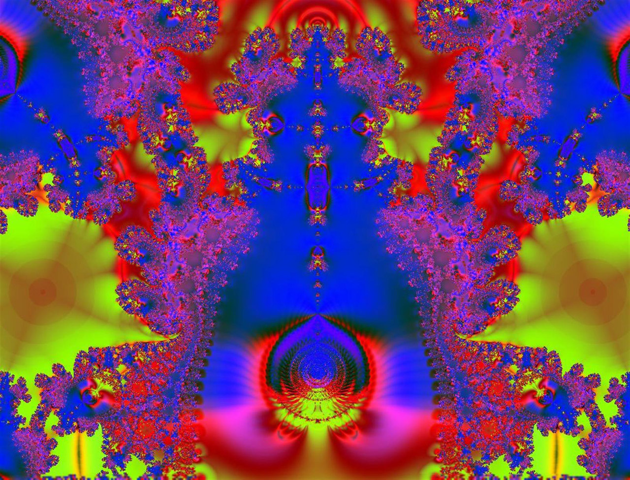 fractal blue red free photo