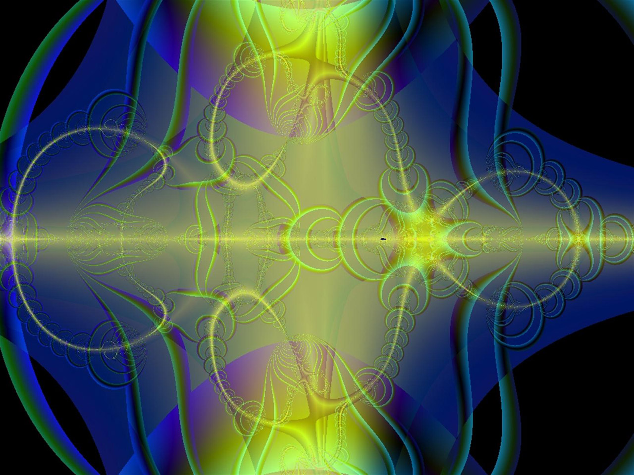 blue yellow fractal free photo