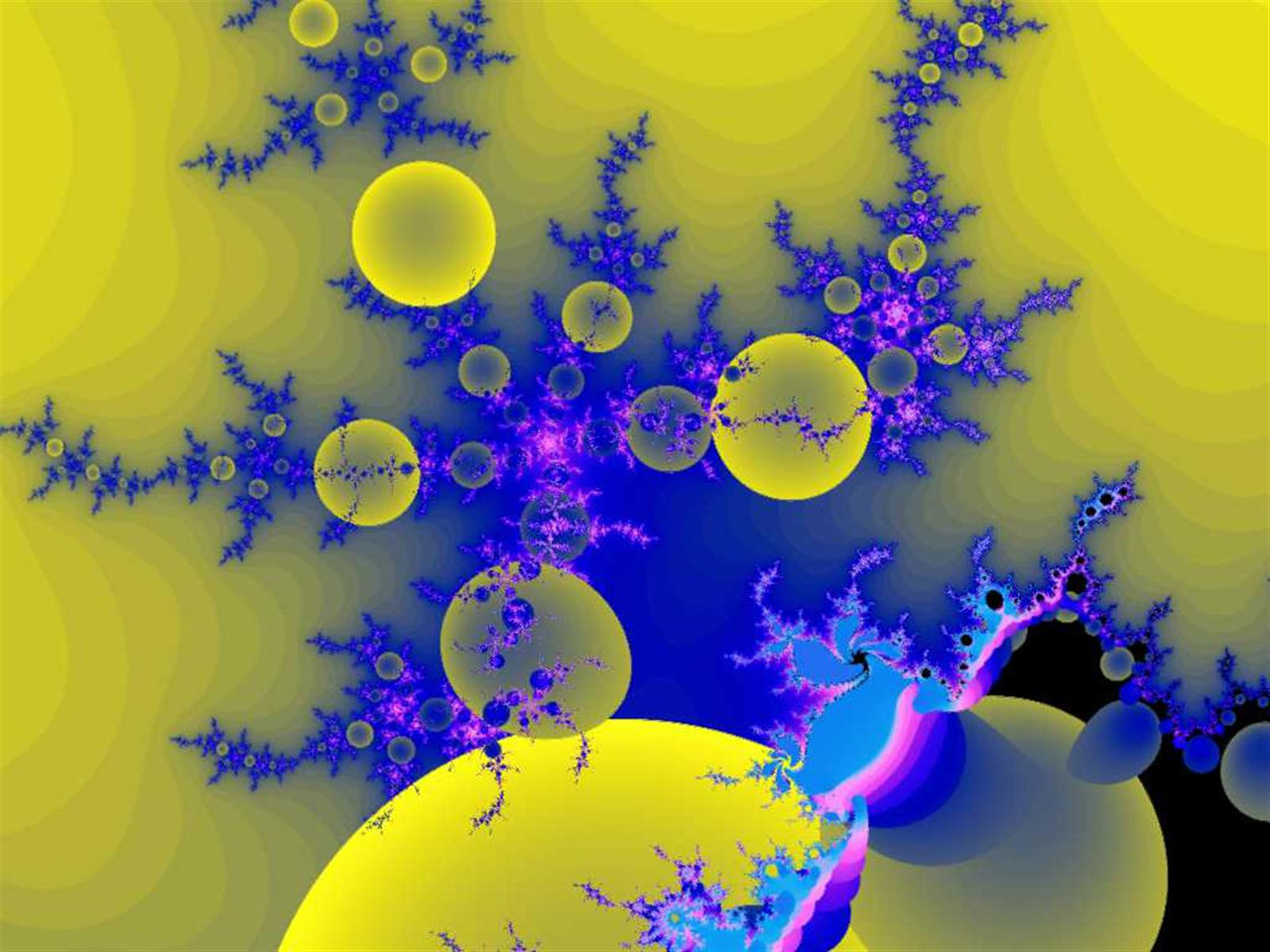 blue yellow fractal free photo