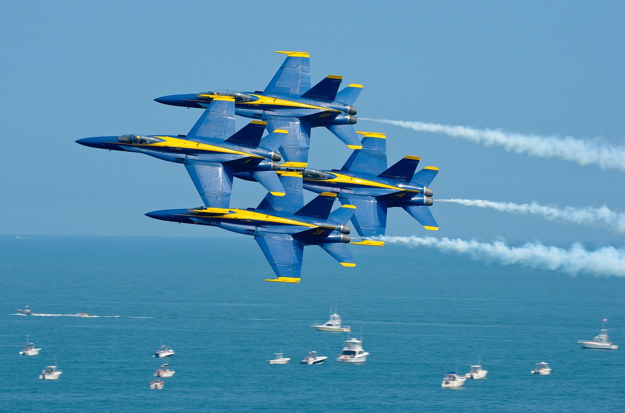 blue angels airshow airplanes free photo
