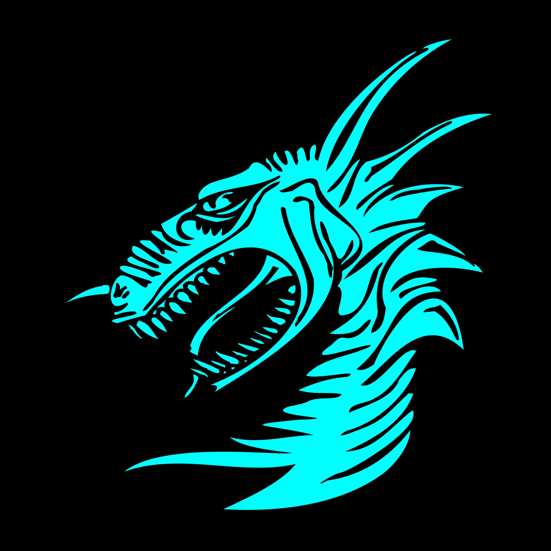 blue dragon silhouette free photo