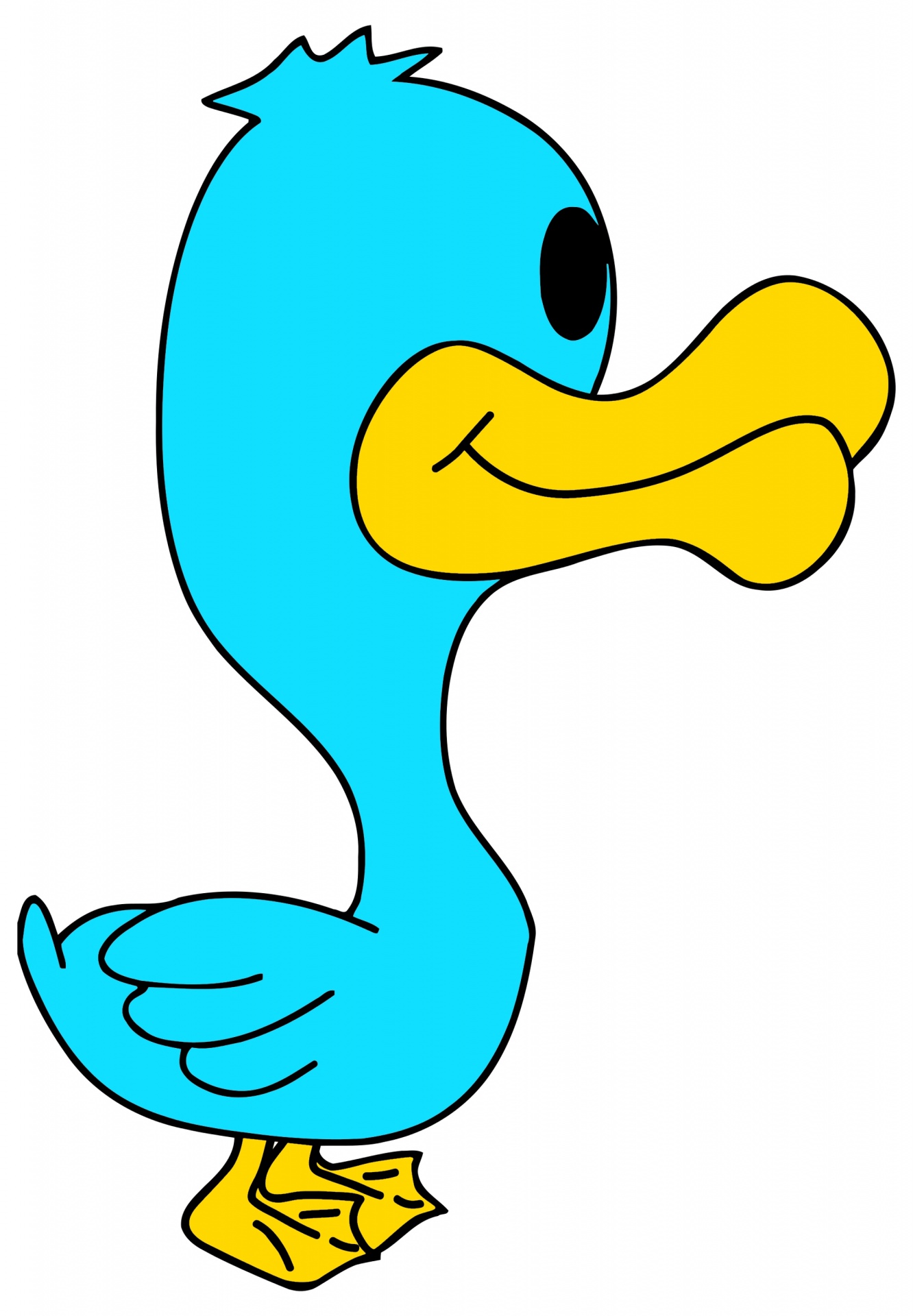 drawing blue duckling free photo