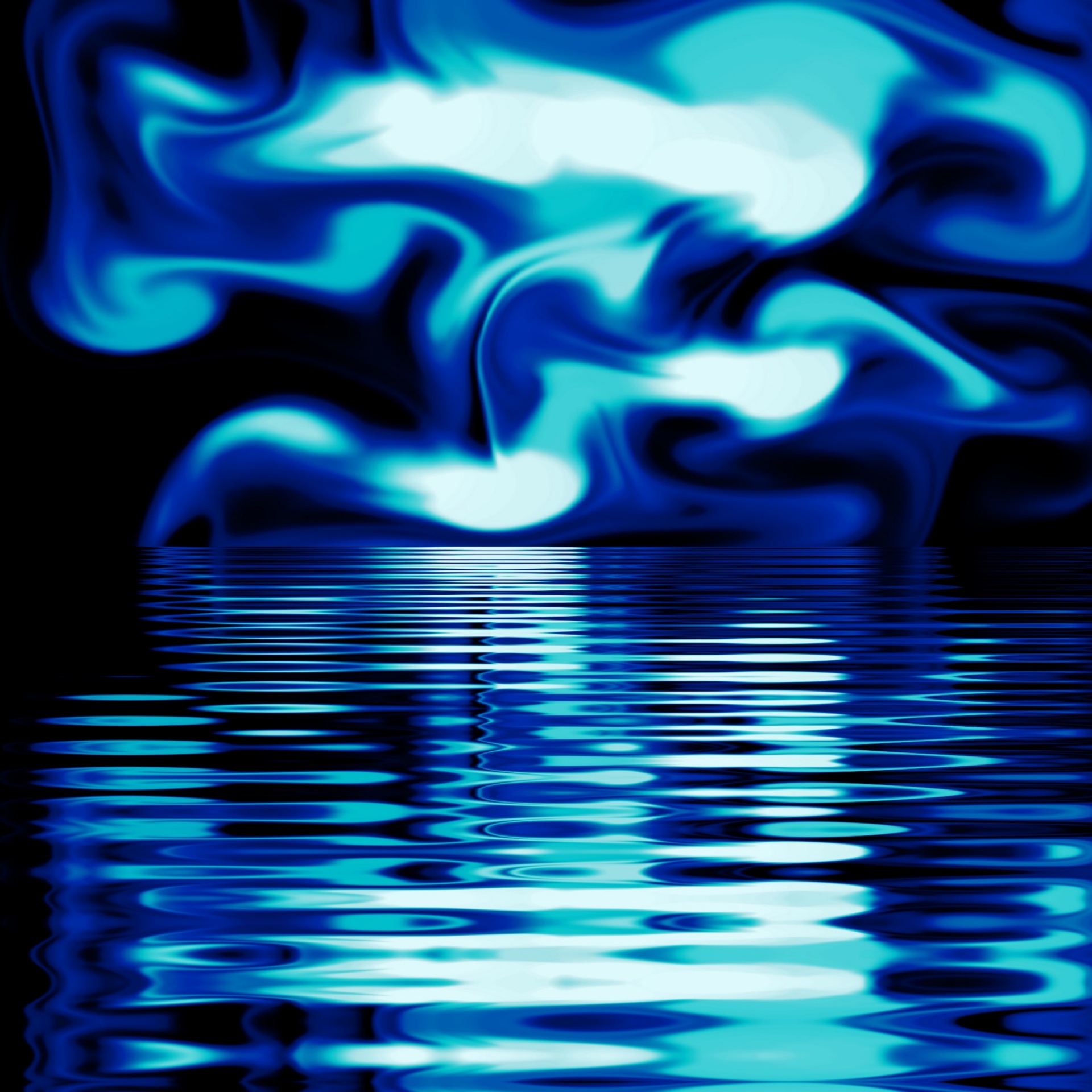 blue,fire,mirror,lake,reflection,water,wallpaper,background,abstract,art,co...