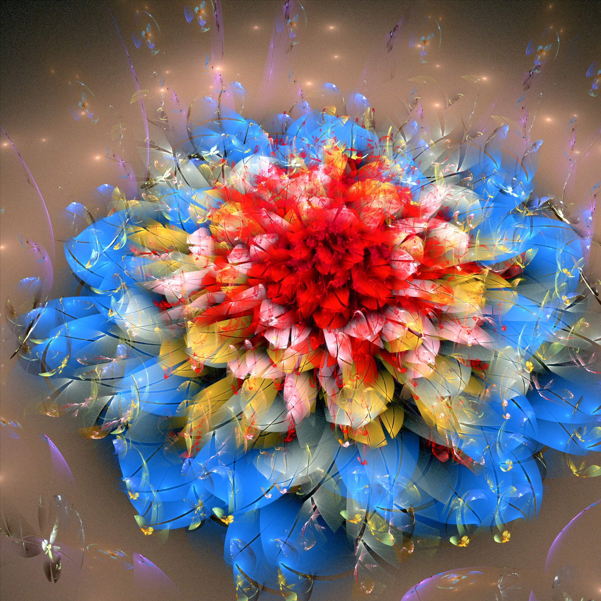 blue flower fractal free photo