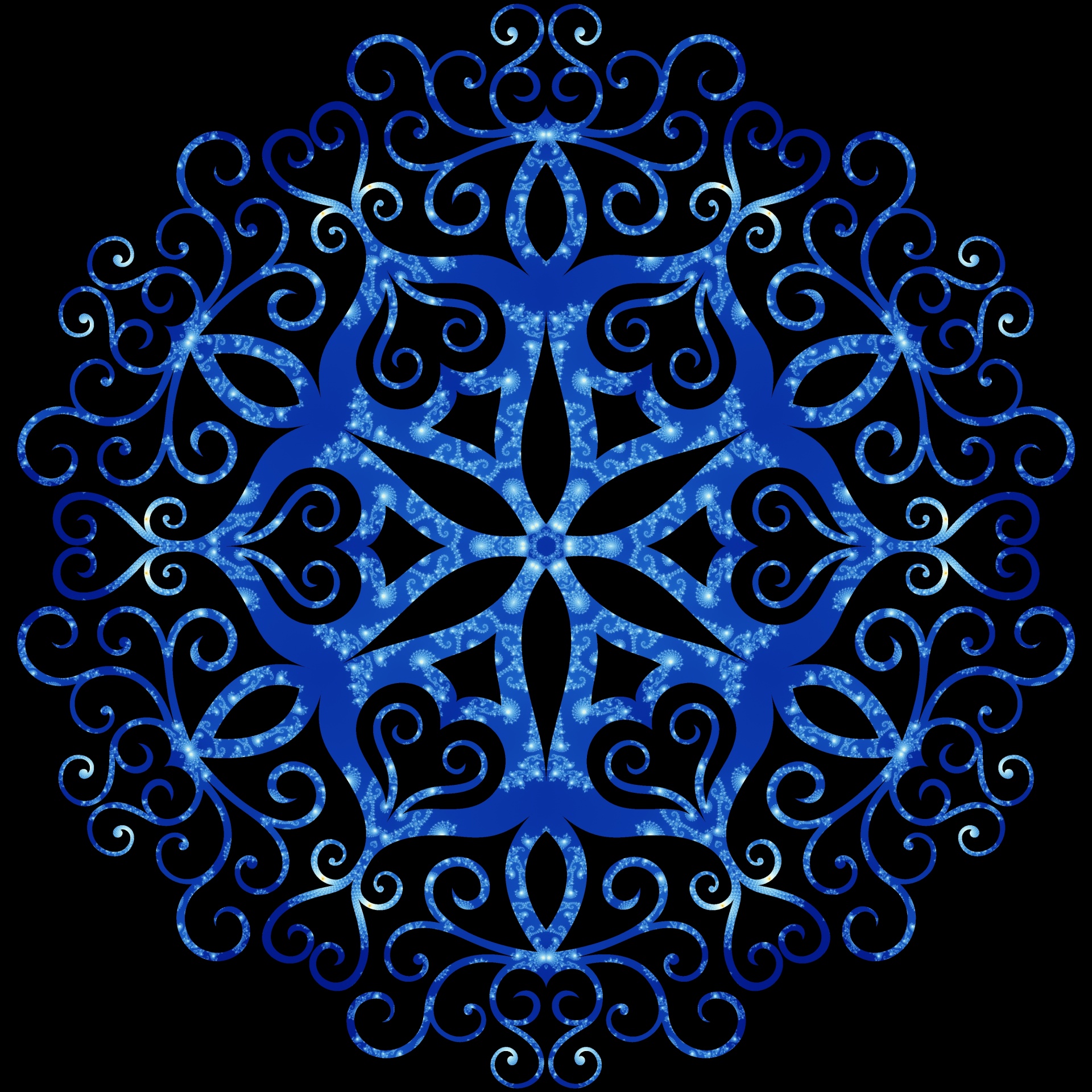 fractal black blue free photo