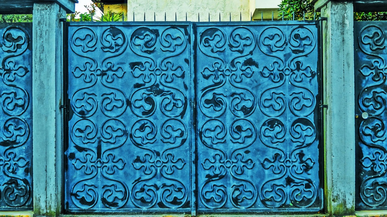 blue gate gate blue free photo