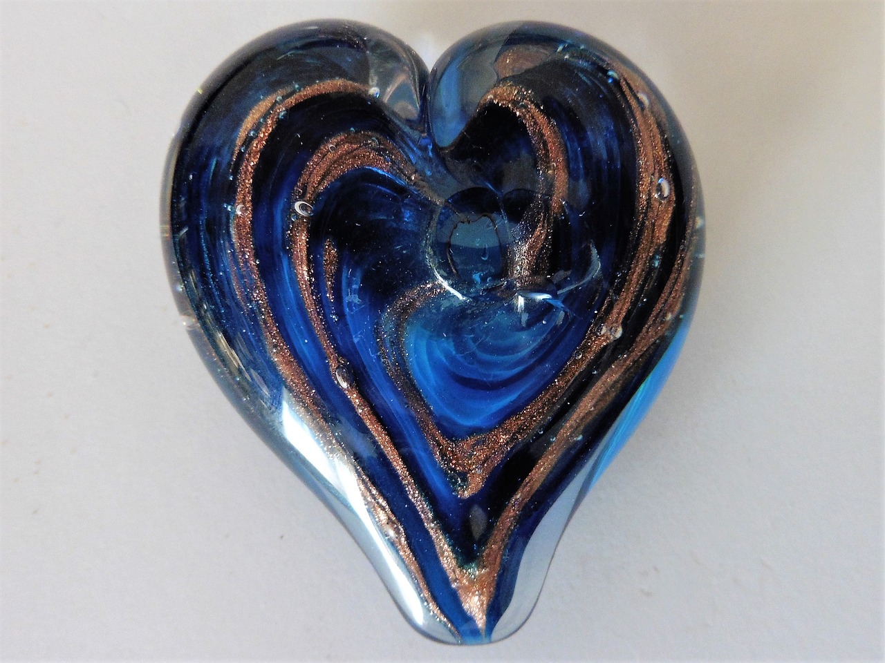 blue glass heart glass heart free photo