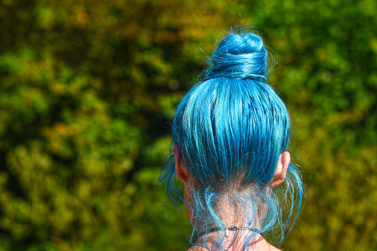 blue hair  hair  head free photo