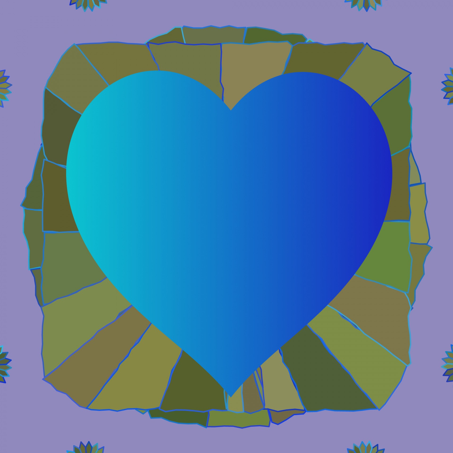 blue texture heart free photo