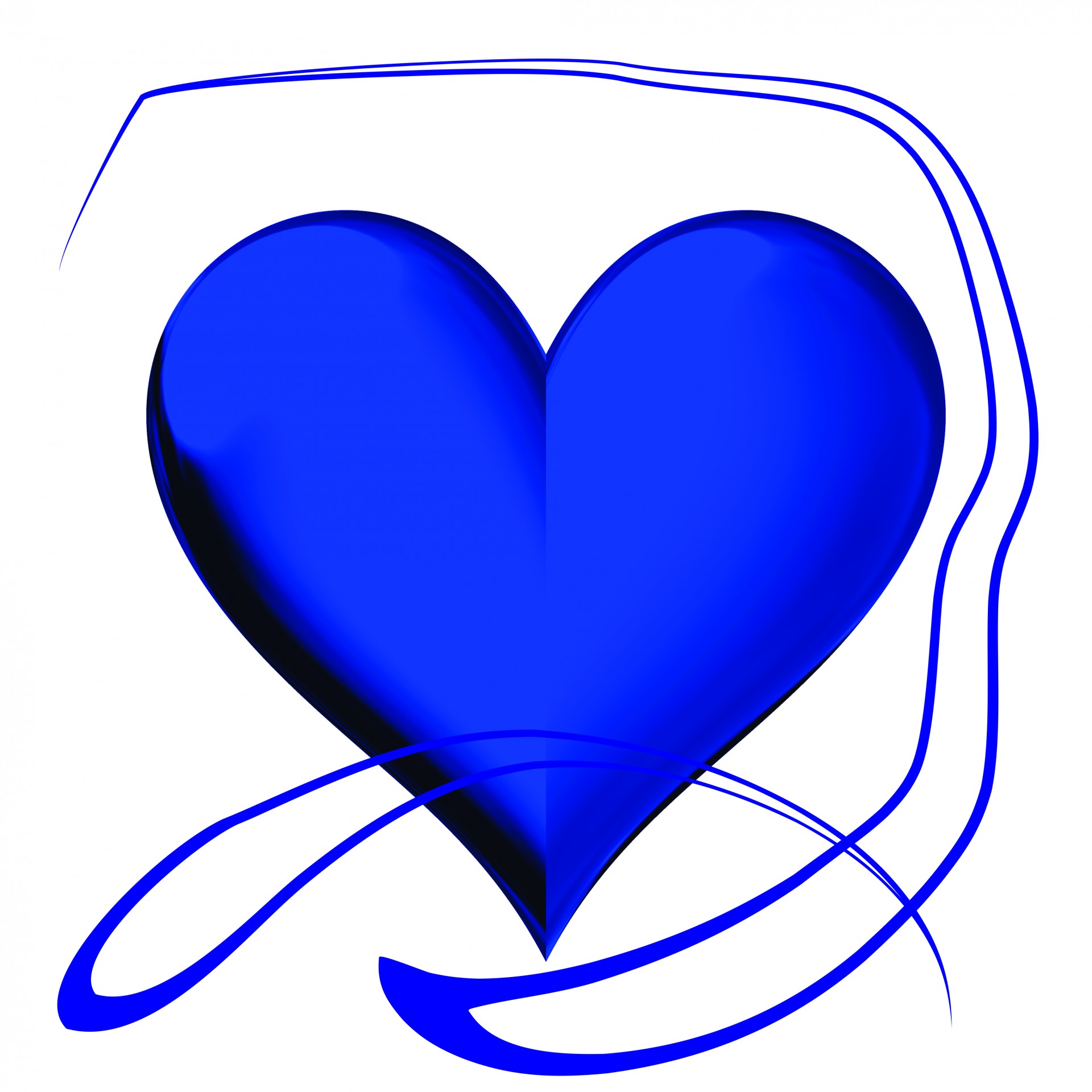 blue heart shiny free photo