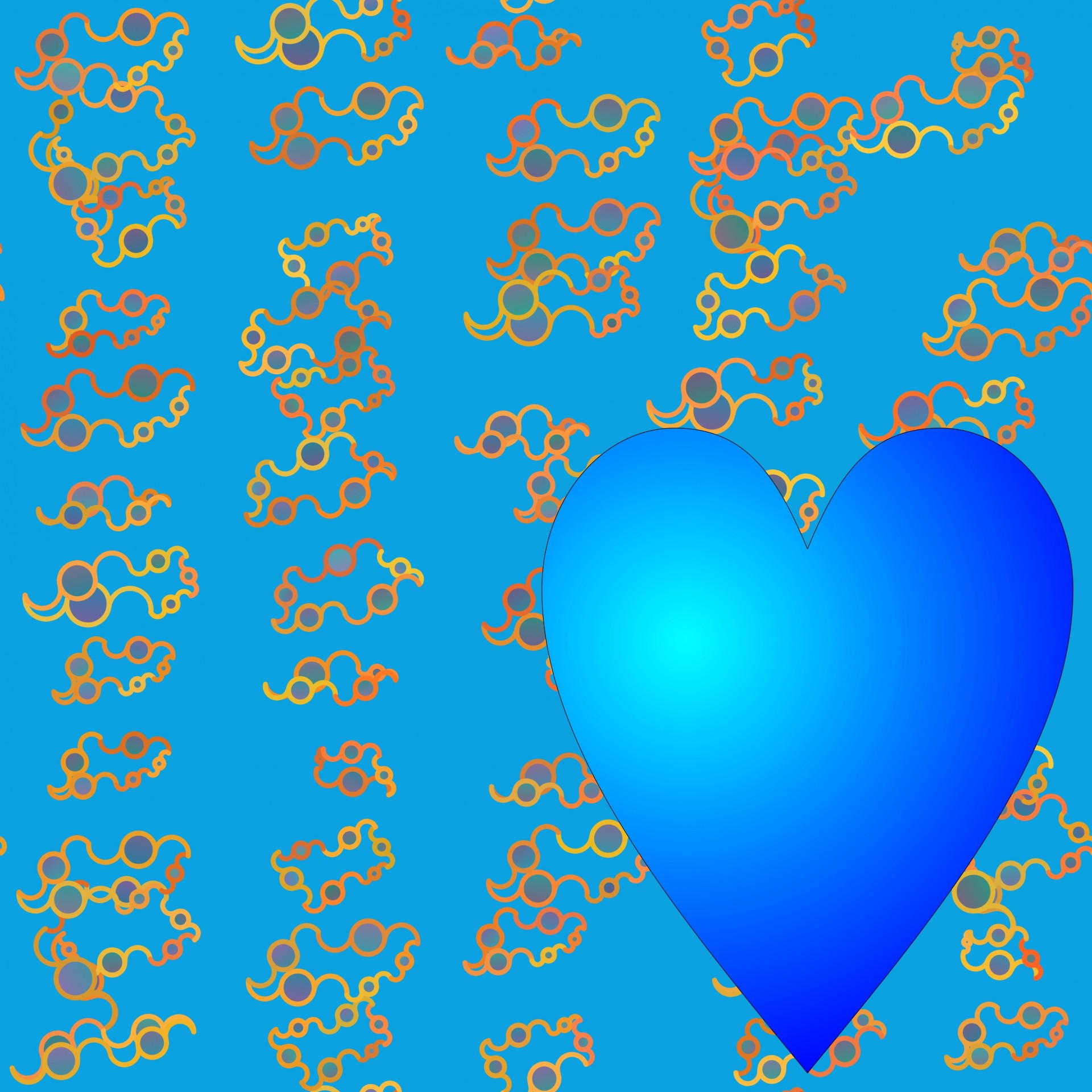 heart blue background free photo