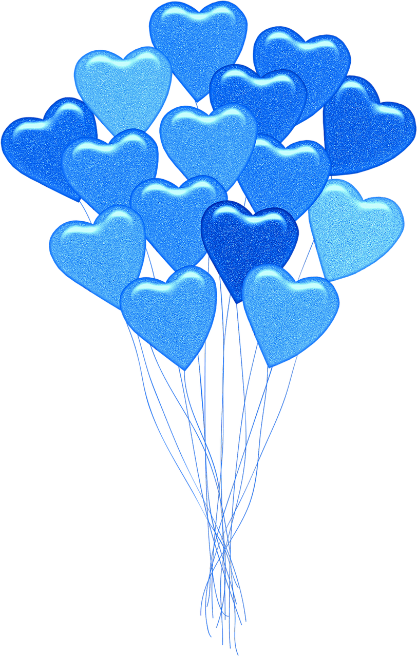 blue heart balloons  balloons  heart free photo