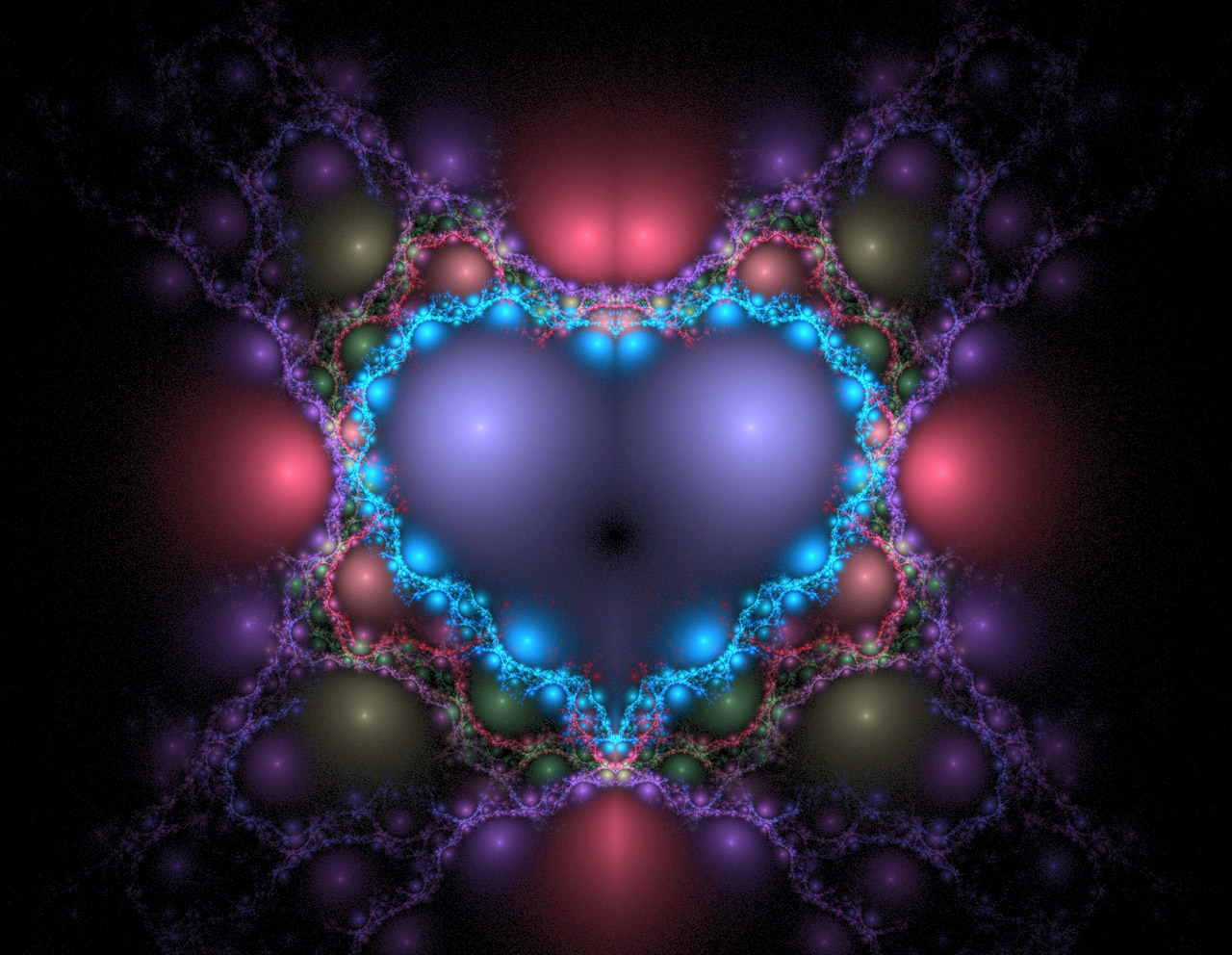 blue heart fractal free photo