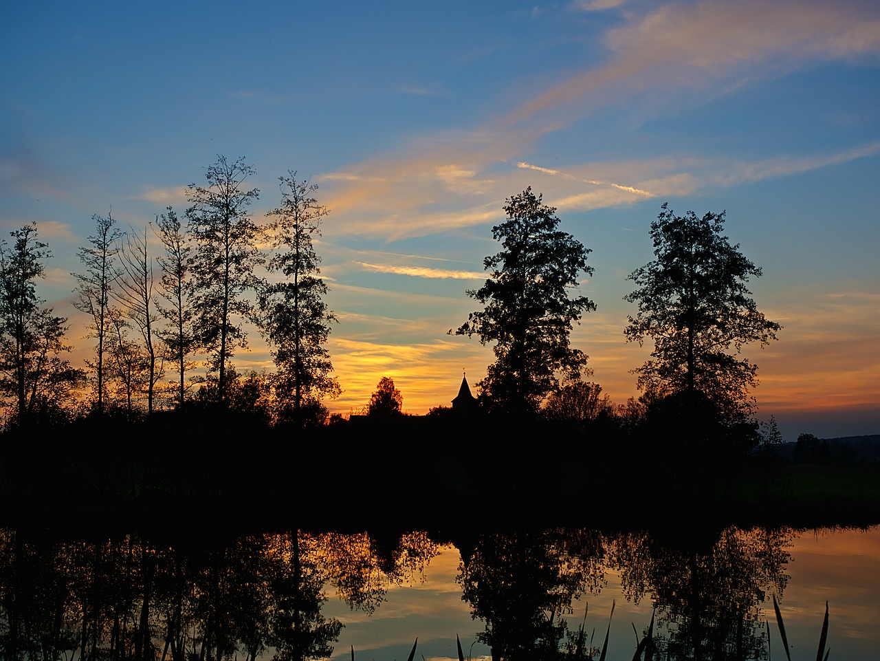 blue hour water mood free photo