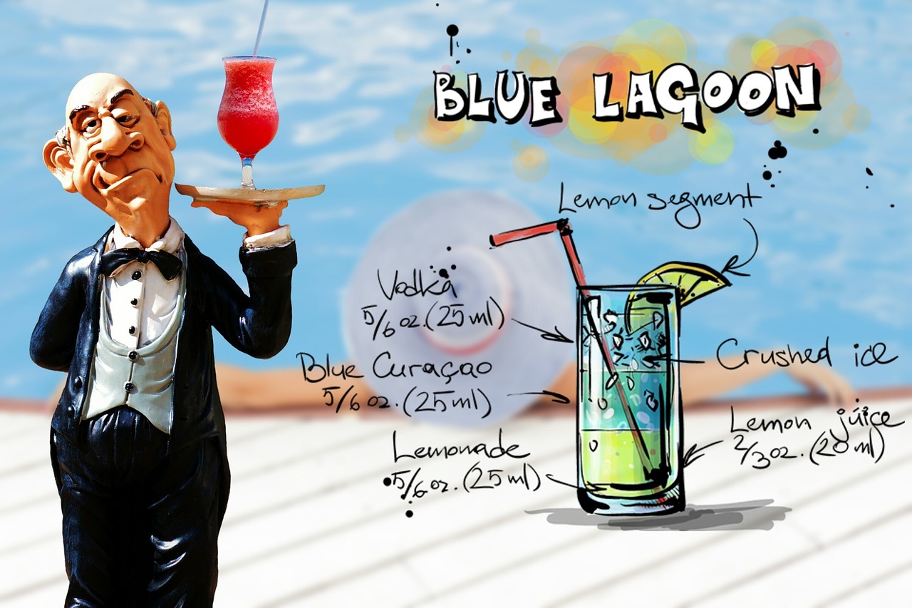 blue lagoon cocktail drink free photo