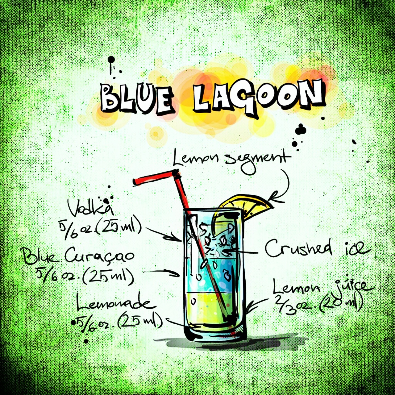 blue lagoon cocktail drink free photo