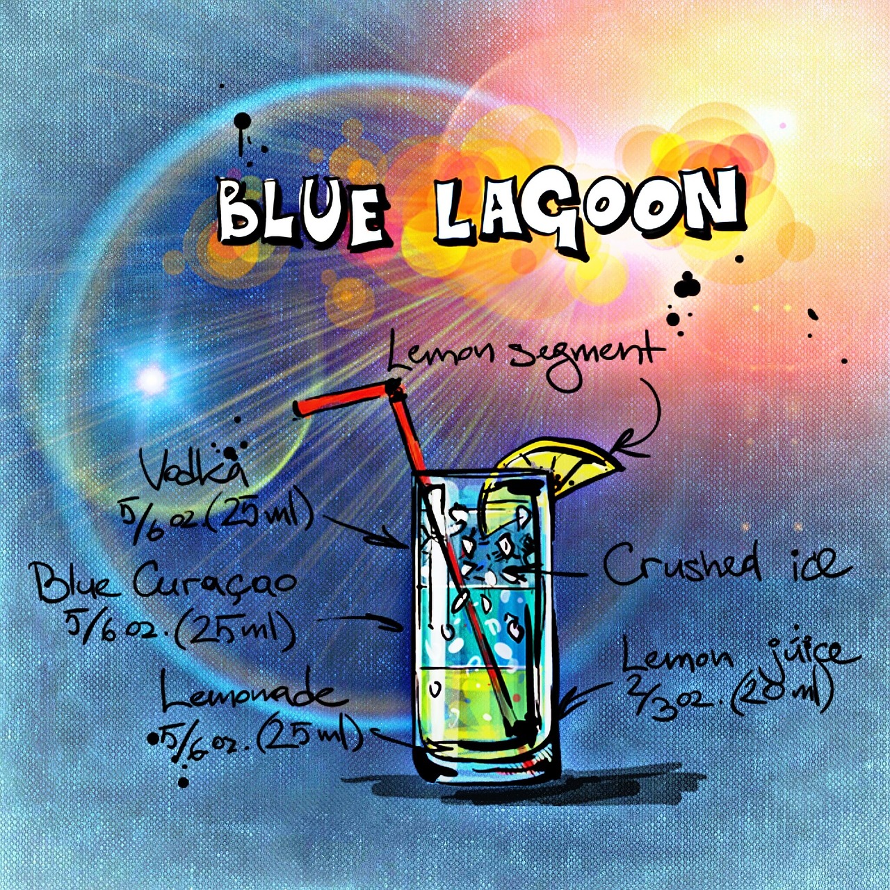 blue lagoon cocktail drink free photo