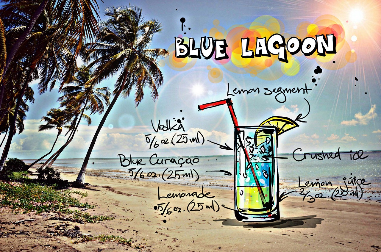 blue lagoon cocktail drink free photo