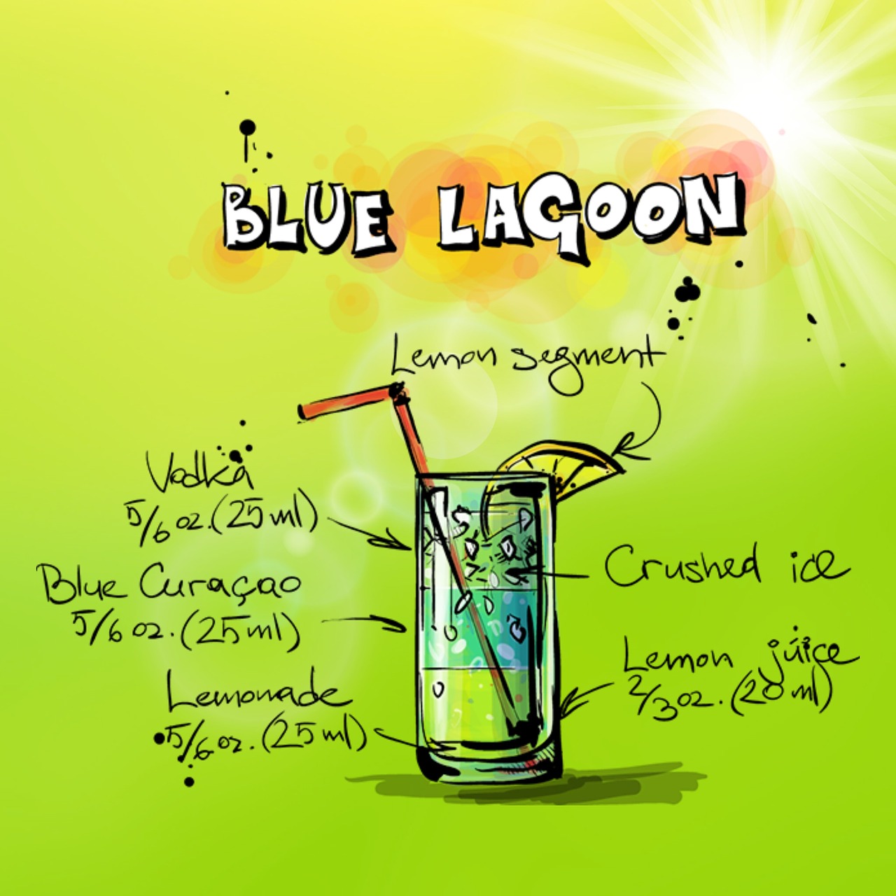 blue lagoon cocktail drink free photo