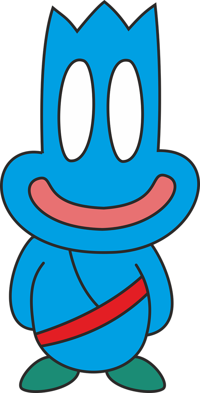 blue monster cartoon kids free photo