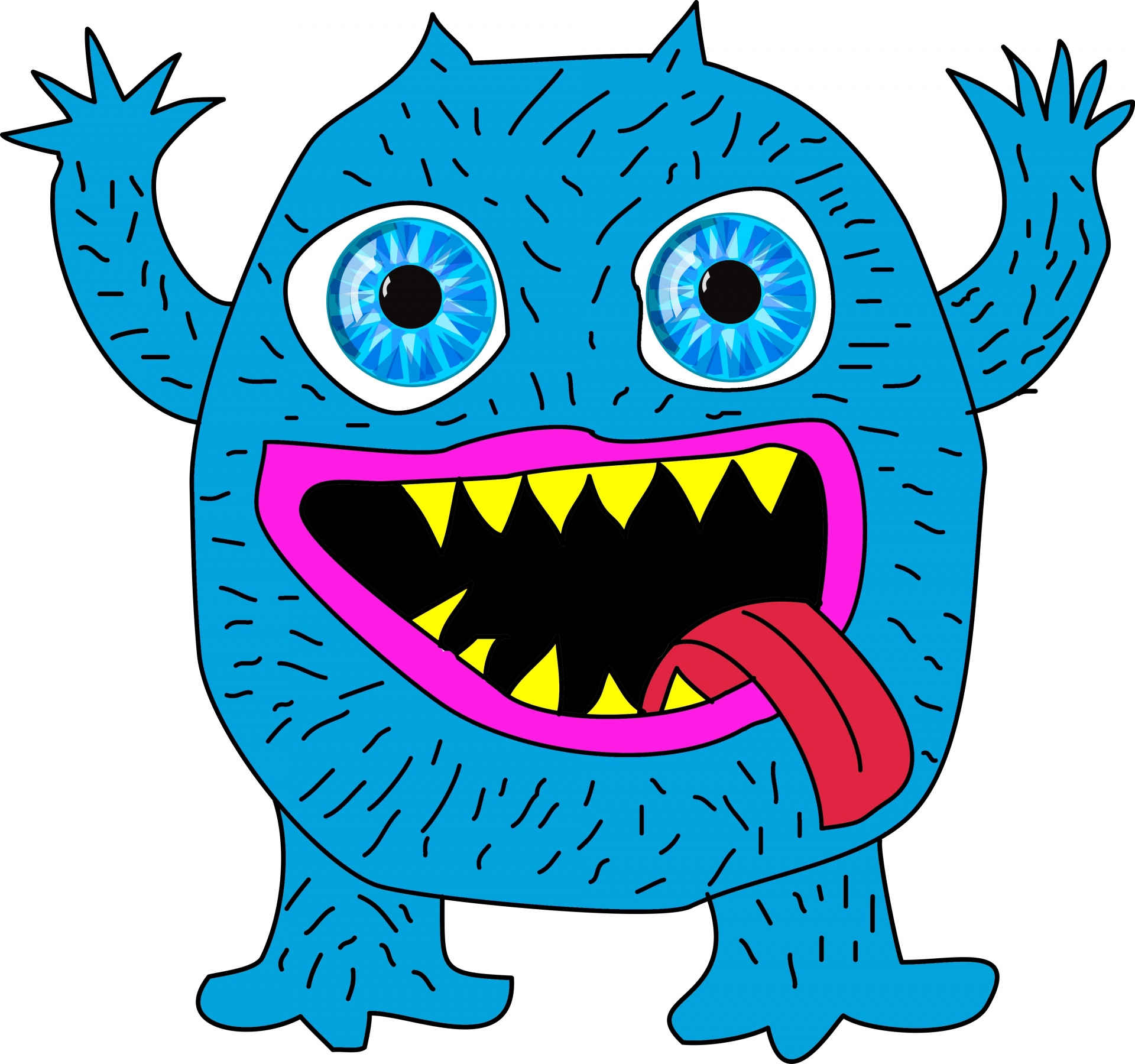 blue monster eyes free photo