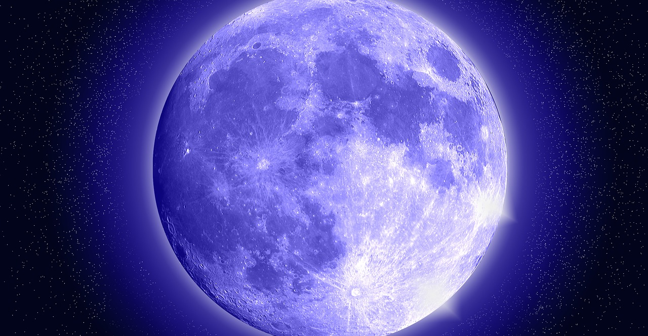 blue moon stars moon free photo