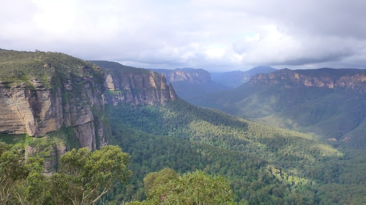 blue mountains australia valley free photo