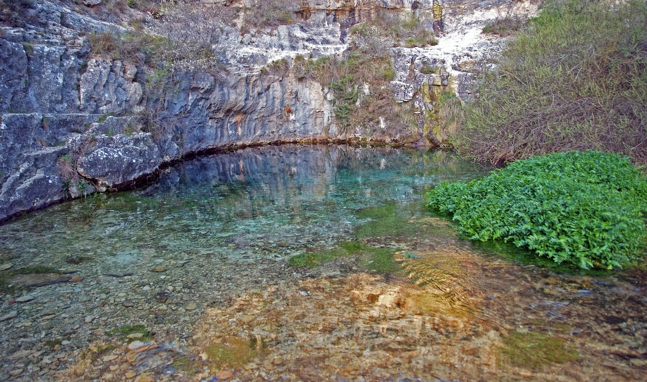 blue pit nature water free photo