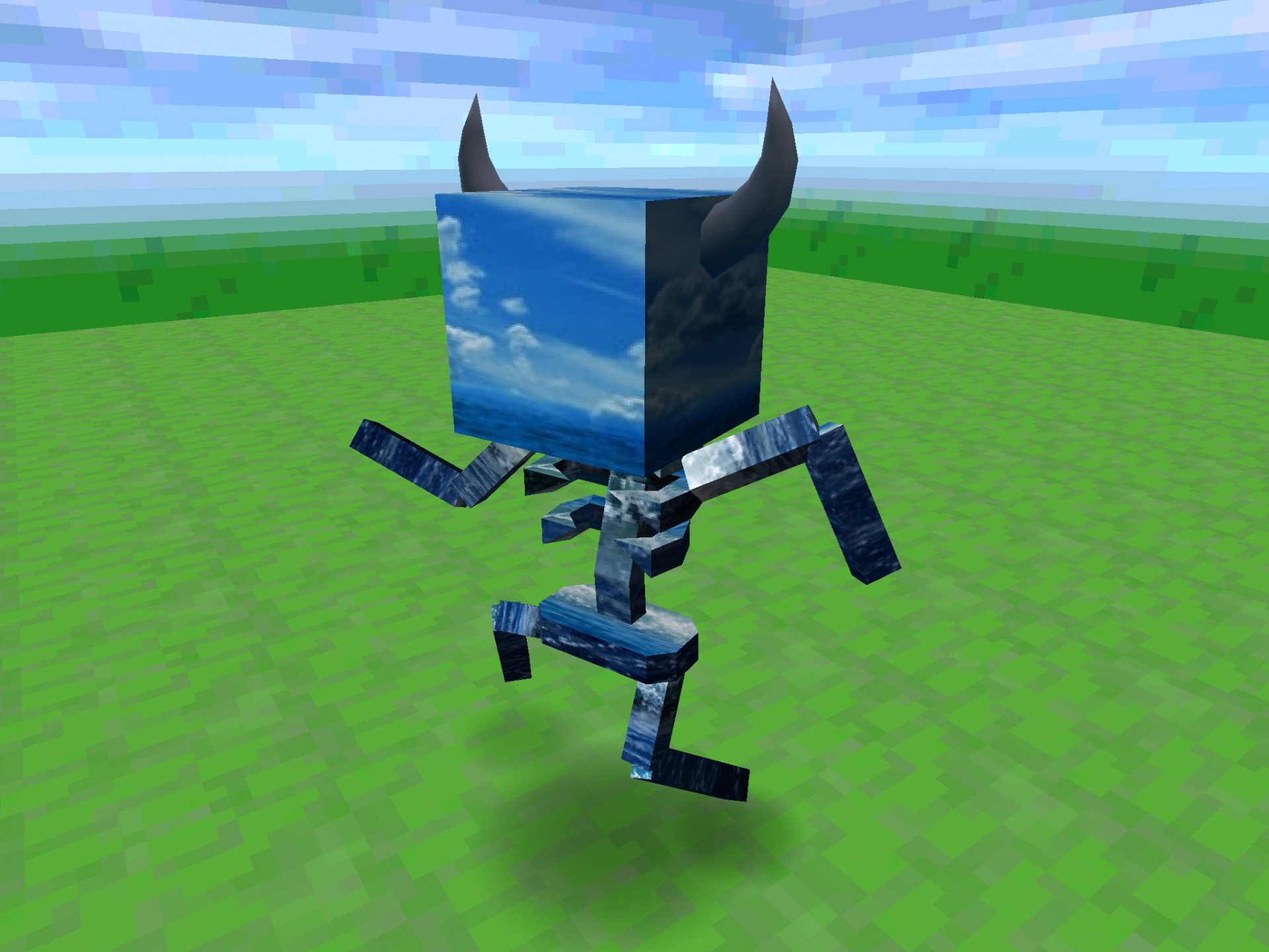 blue robot running free photo