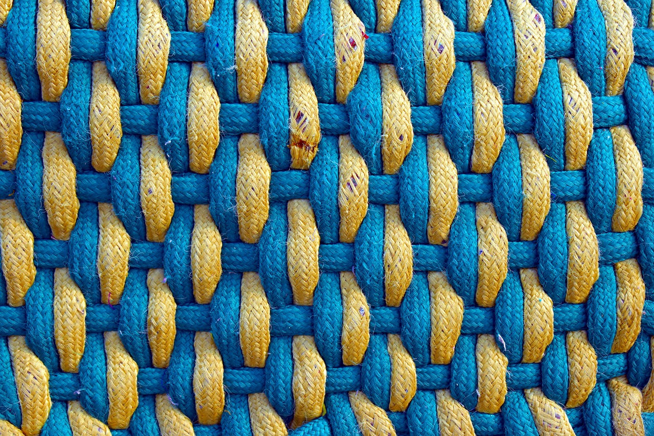 blue rug jute pattern free photo