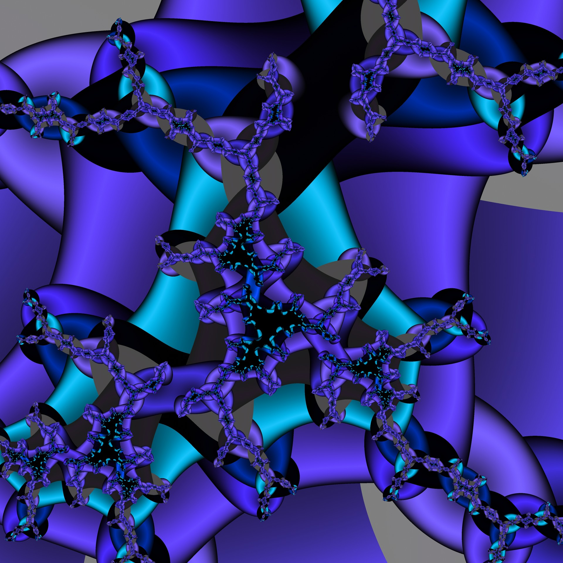 fractal drawing blue free photo