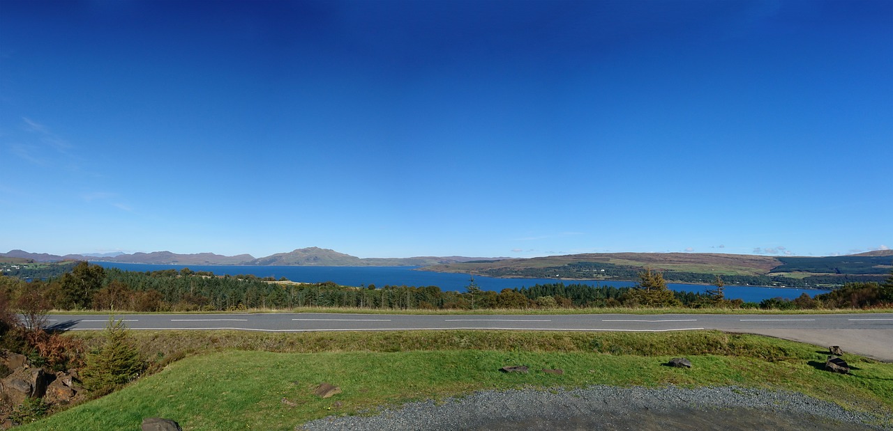 blue sky scotland scenic free photo