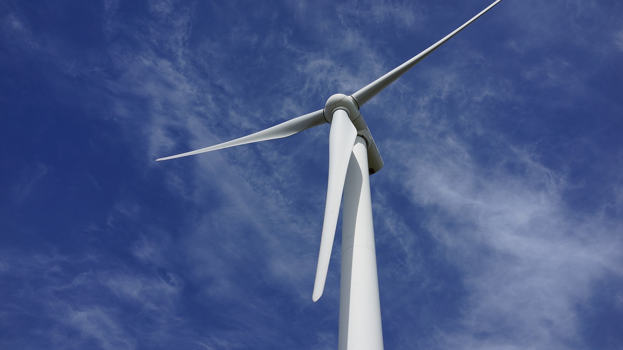 blue sky windmill cloud free photo