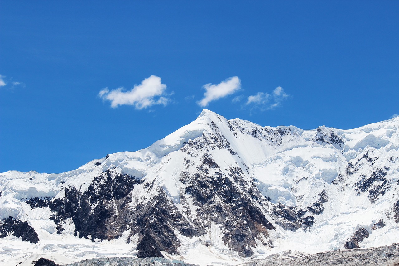 blue sky snow mountain mountain free photo