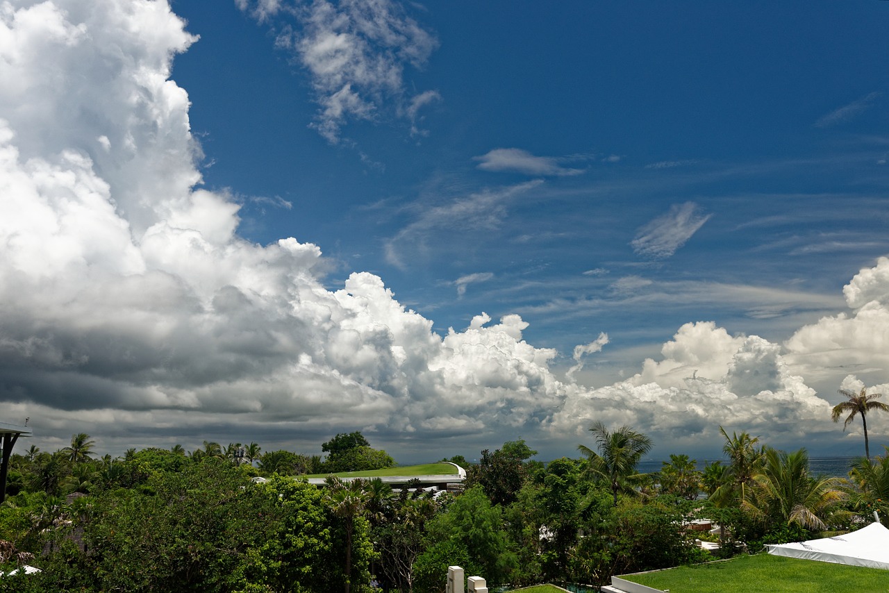 blue sky white cloud the sea free photo