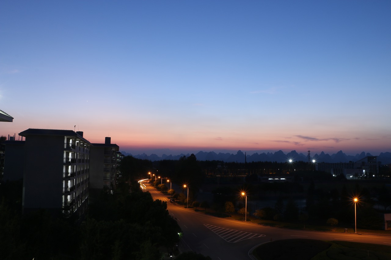 blue sky sunset night view free photo