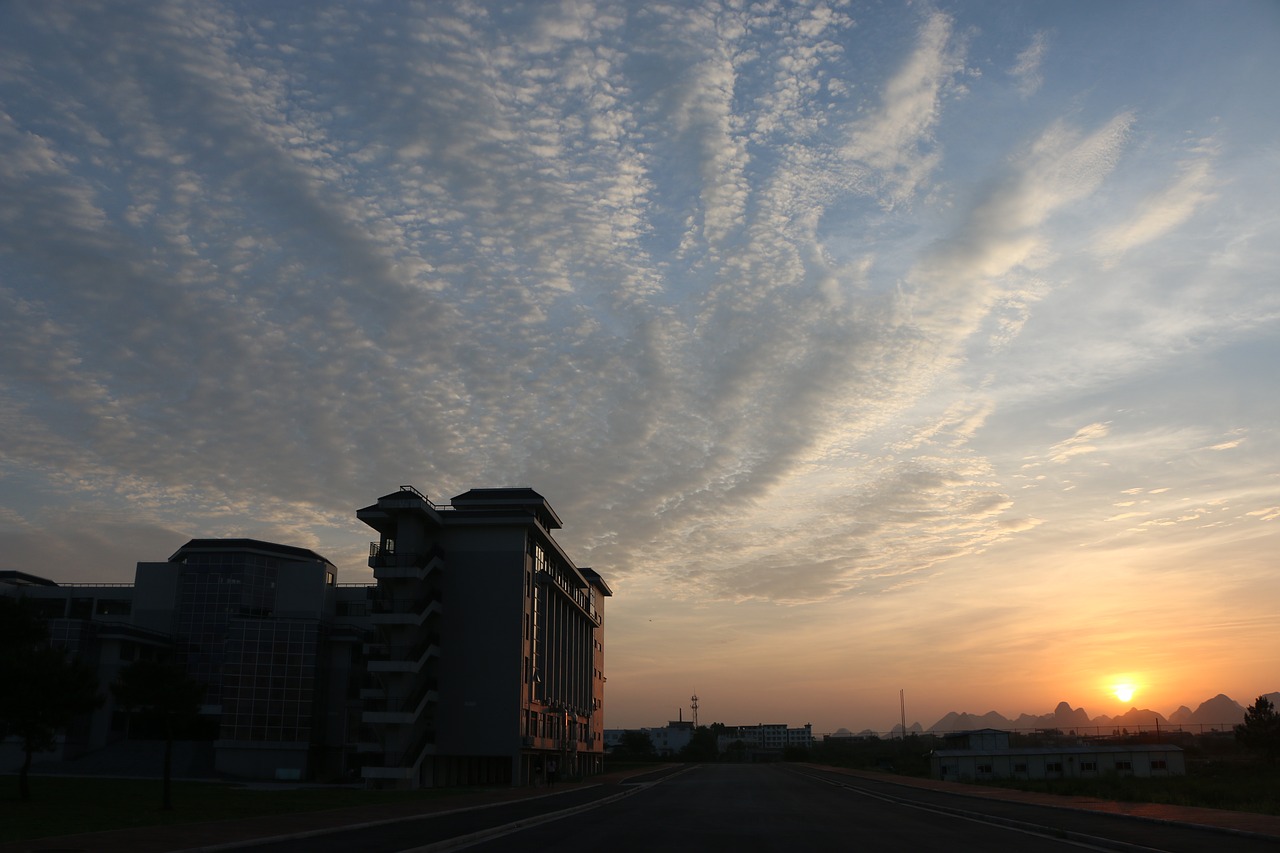 blue sky white cloud sunset free photo