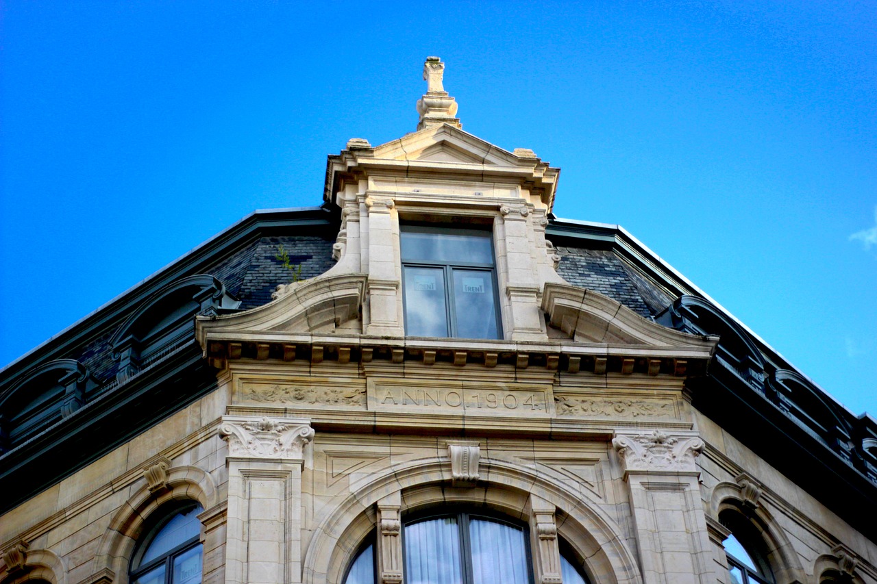 blue sky architecture belgium free photo